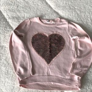 Girls pink sweater with sequins